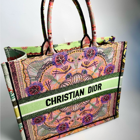 Dior Handbags - Christian Dior DIOR BOOK Tote Bag Large Pink Multicolour Canvas New